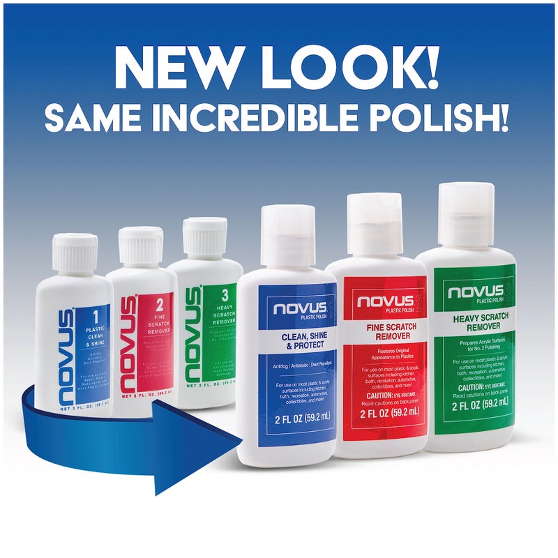 NOVUS-PK64 | Plastic Clean & Shine #1, Fine Scratch Remover #2, and Heavy Scratch Remover #3 | 64 Ounce Bottles - Image 2